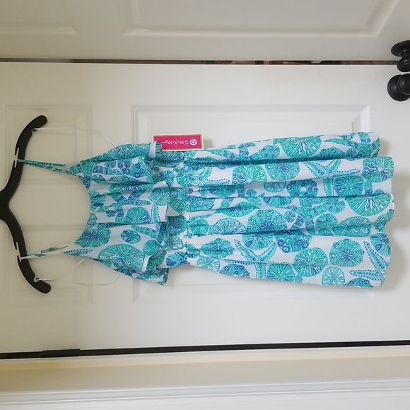 Lilly Pulitzer For Target Sea Urchin Ruffle Blue Seashell Dress - Picture 2 of 14